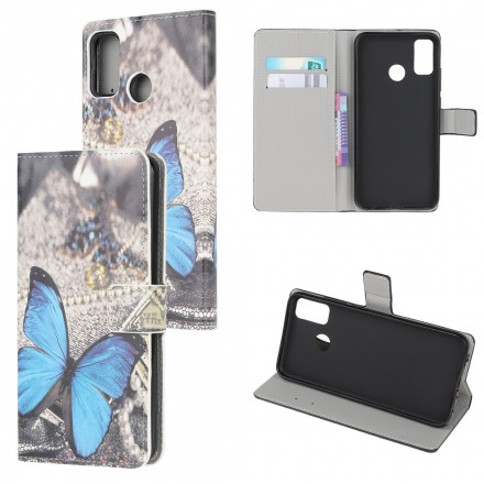 Housse Moto G50 Papillon Bleu Housse Moto G50 Papillon Bleu