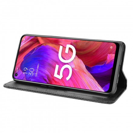Flip Cover Oppo A54 5G / A74 5G Effet Cuir Vintage Stylisé Flip Cover Oppo A54 5G / A74 5G Effet Cuir Vintage Stylisé