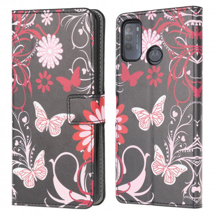 Housse Moto G50 Papillons et Fleurs Housse Moto G50 Papillons et Fleurs