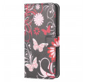 Housse Moto G50 Papillons et Fleurs