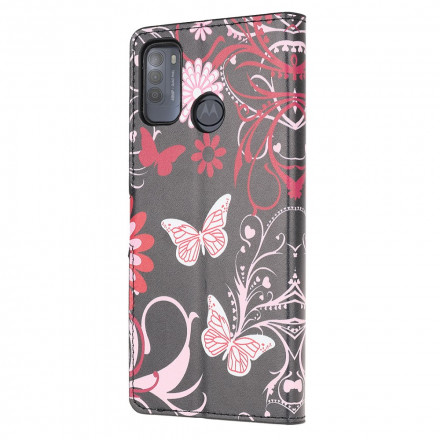 Housse Moto G50 Papillons et Fleurs Housse Moto G50 Papillons et Fleurs