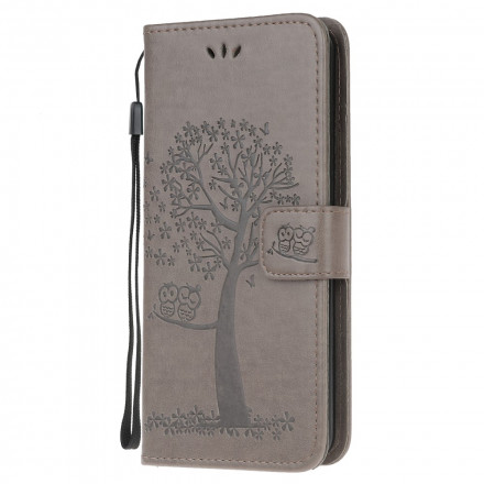 Housse Moto G50 Arbre et Hiboux à Lanière Housse Moto G50 Arbre et Hiboux à Lanière