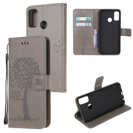 Housse Moto G50 Arbre et Hiboux à Lanière Housse Moto G50 Arbre et Hiboux à Lanière