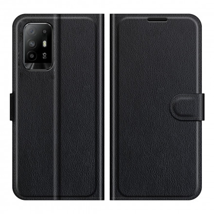 Housse Oppo A94 5G Simili Cuir Litchi Classique