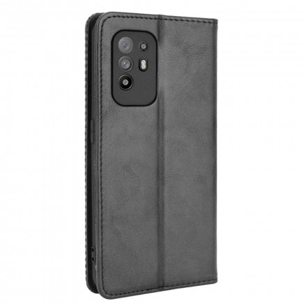 Flip Cover Oppo A94 5G Effet Cuir Vintage Stylisé