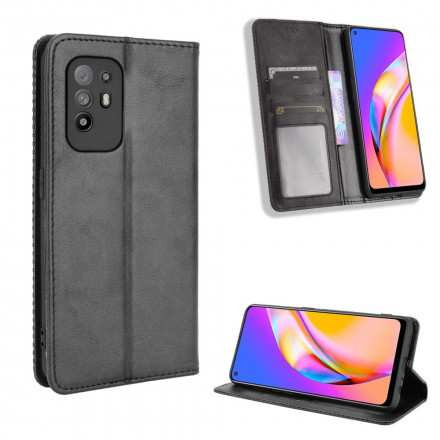 Flip Cover Oppo A94 5G Effet Cuir Vintage Stylisé Flip Cover Oppo A94 5G Effet Cuir Vintage Stylisé