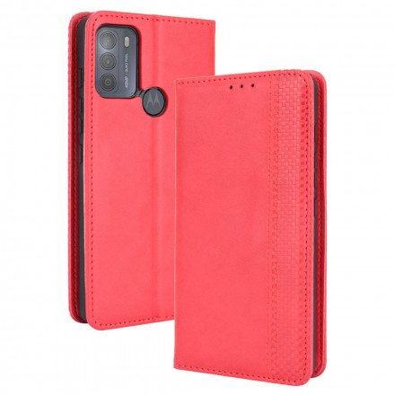 Flip Cover Moto G50 Effet Cuir Vintage Stylisé Flip Cover Moto G50 Effet Cuir Vintage Stylisé
