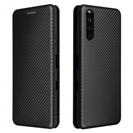 Flip Cover Sony Xperia 10 III Silicone Carbone Coloré Flip Cover Sony Xperia 10 III Silicone Carbone Coloré