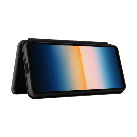 Flip Cover Sony Xperia 10 III Silicone Carbone Coloré Flip Cover Sony Xperia 10 III Silicone Carbone Coloré