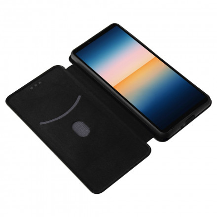Flip Cover Sony Xperia 10 III Silicone Carbone Coloré Flip Cover Sony Xperia 10 III Silicone Carbone Coloré