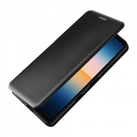 Flip Cover Sony Xperia 10 III Silicone Carbone Coloré Flip Cover Sony Xperia 10 III Silicone Carbone Coloré