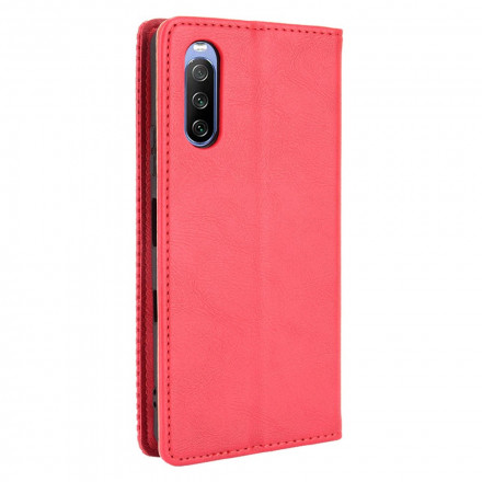 Flip Cover Sony Xperia 10 III Effet Cuir Vintage Stylisé Flip Cover Sony Xperia 10 III Effet Cuir Vintage Stylisé