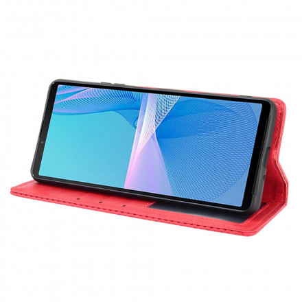 Flip Cover Sony Xperia 10 III Effet Cuir Vintage Stylisé Flip Cover Sony Xperia 10 III Effet Cuir Vintage Stylisé