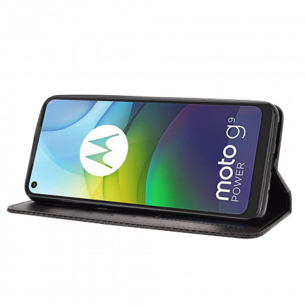 Flip Cover Moto G9 Power Effet Cuir Vintage Stylisé Flip Cover Moto G9 Power Effet Cuir Vintage Stylisé