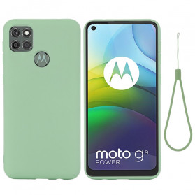 Coque Moto G9 Power Silicone Liquide avec Lanière