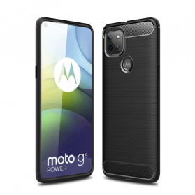 Coque Moto G9 Power Fibre Carbone Brossée