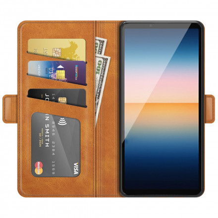 Housse Sony Xperia 10 III Rabat Double Classique Housse Sony Xperia 10 III Rabat Double Classique