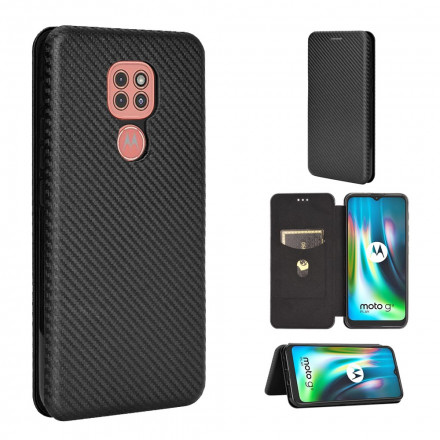 Flip Cover Moto G9 Play Silicone Carbone