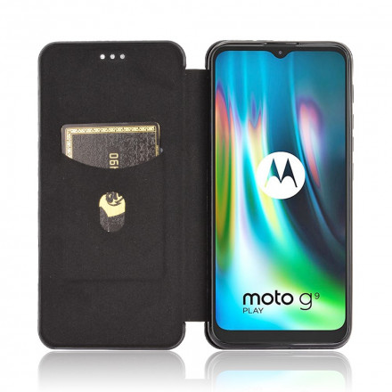 Flip Cover Moto G9 Play Silicone Carbone Flip Cover Moto G9 Play Silicone Carbone