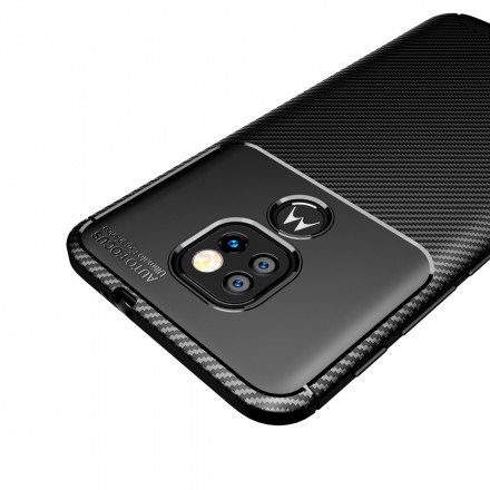 Coque Moto G9 Play Flexible Texture Fibre Carbone