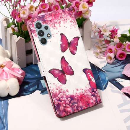 Housse Samsung Galaxy A32 4G Papillons Rouges Housse Samsung Galaxy A32 4G Papillons Rouges
