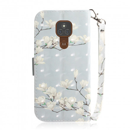 Housse Moto G9 Play Branche en Fleurs à Lanière Housse Moto G9 Play Branche en Fleurs à Lanière