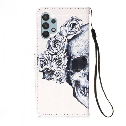 Housse Samsung Galaxy A32 4G Tête de Mort Fleurie Housse Samsung Galaxy A32 4G Tête de Mort Fleurie