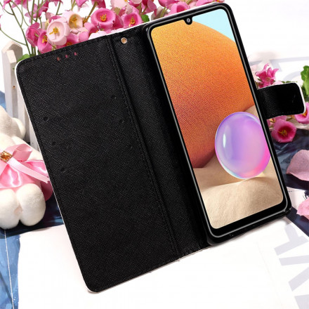 Housse Samsung Galaxy A32 4G Tête de Mort Fleurie Housse Samsung Galaxy A32 4G Tête de Mort Fleurie