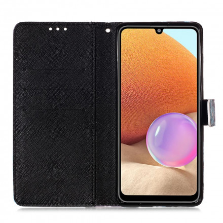 Housse Samsung Galaxy A32 4G Tête de Mort Fleurie Housse Samsung Galaxy A32 4G Tête de Mort Fleurie