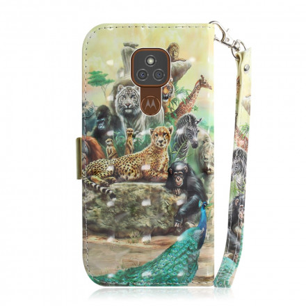 Housse Moto G9 Play Animaux Safari à Lanière Housse Moto G9 Play Animaux Safari à Lanière