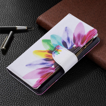 Housse Samsung Galaxy A32 4G Poche Zippée Fleur