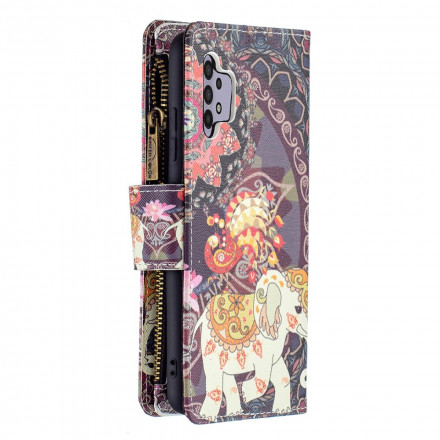 Housse Samsung Galaxy A32 4G Poche Zippée Éléphant Housse Samsung Galaxy A32 4G Poche Zippée Éléphant