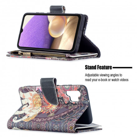 Housse Samsung Galaxy A32 4G Poche Zippée Éléphant Housse Samsung Galaxy A32 4G Poche Zippée Éléphant