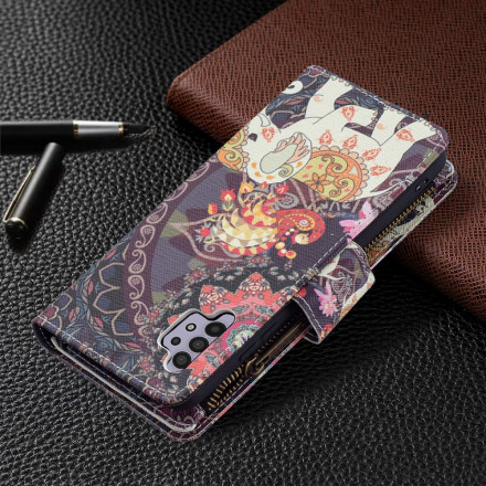 Housse Samsung Galaxy A32 4G Poche Zippée Éléphant Housse Samsung Galaxy A32 4G Poche Zippée Éléphant