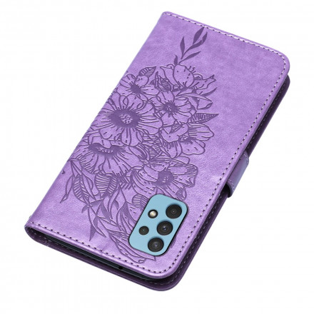 Housse Samsung Galaxy A32 4G Papillon Design avec Lanière Housse Samsung Galaxy A32 4G Papillon Design avec Lanière