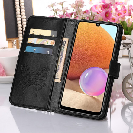 Housse Samsung Galaxy A32 4G Papillon Design avec Lanière Housse Samsung Galaxy A32 4G Papillon Design avec Lanière