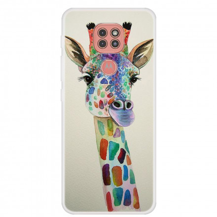 Coque Moto G9 Play Girafe Colorée