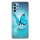 Coque Samsung Galaxy A32 4G Papillon Bleu Fluorescente