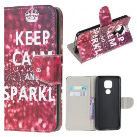 Housse Moto G9 Play Keep Calm and Sparkle