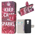 Housse Moto G9 Play Keep Calm and Sparkle