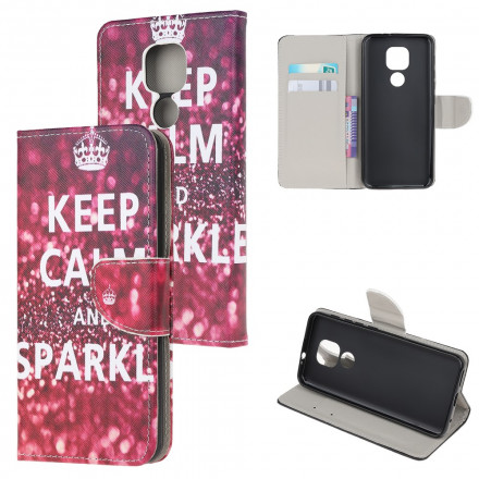 Housse Moto G9 Play Keep Calm and Sparkle