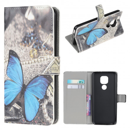 Housse Moto G9 Play Papillon Bleu Housse Moto G9 Play Papillon Bleu