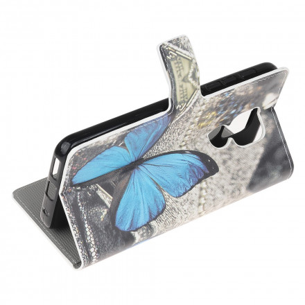 Housse Moto G9 Play Papillon Bleu Housse Moto G9 Play Papillon Bleu