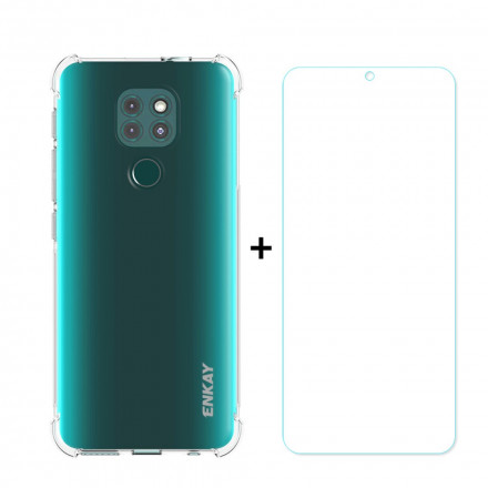 Coque Moto G9 Play Combo Coque et Verre trempée ENKAY