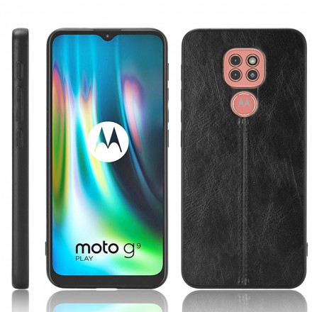 Coque Moto G9 Play Effet Cuir Couture