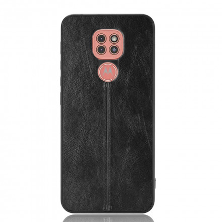 Coque Moto G9 Play Effet Cuir Couture