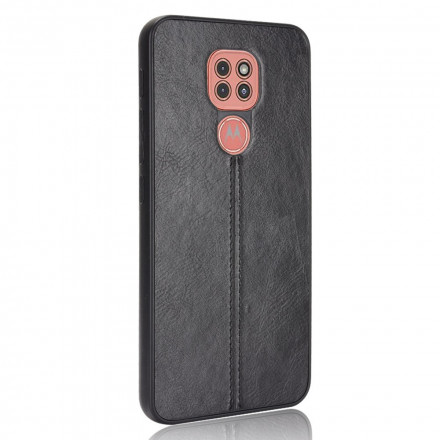 Coque Moto G9 Play Effet Cuir Couture
