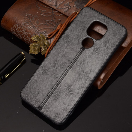 Coque Moto G9 Play Effet Cuir Couture