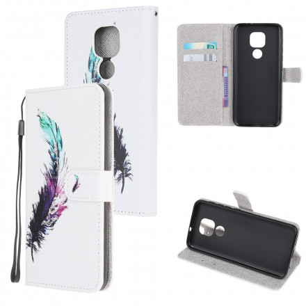 Housse Moto G9 Play Plume à Lanière Housse Moto G9 Play Plume à Lanière