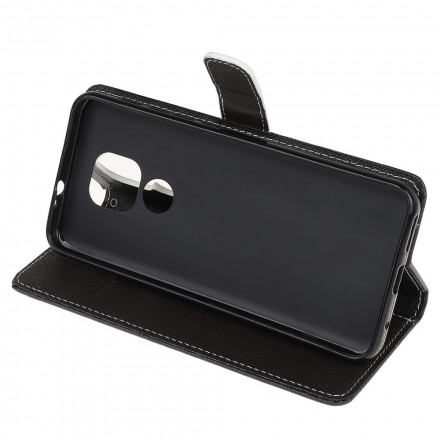 Housse Moto G9 Play Yeux de Chat Noir à Lanière Housse Moto G9 Play Yeux de Chat Noir à Lanière